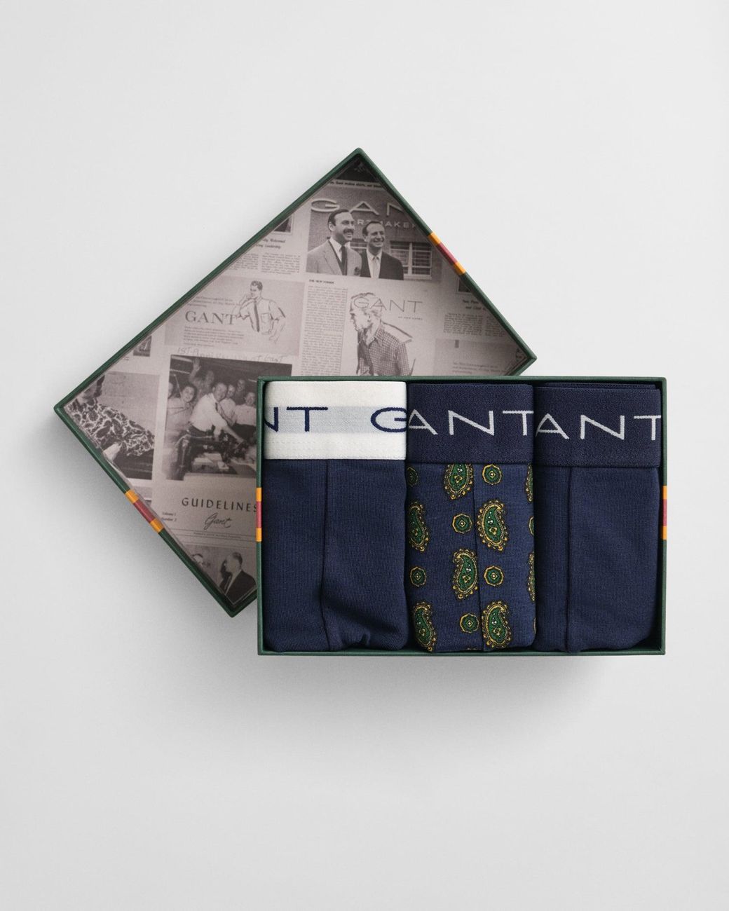 Gant Blue Paisley Print Trunk 3-Pack Gift Box for men