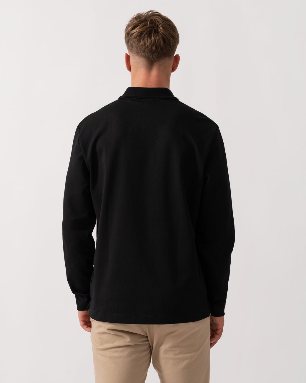 HUGO Black Dinote Long Sleeve Polo Shirt for men