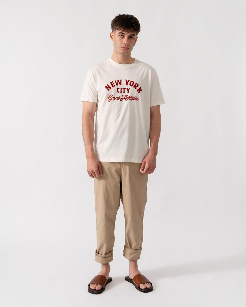 Gant White Logo Graphic Short Sleeve T-Shirt for men