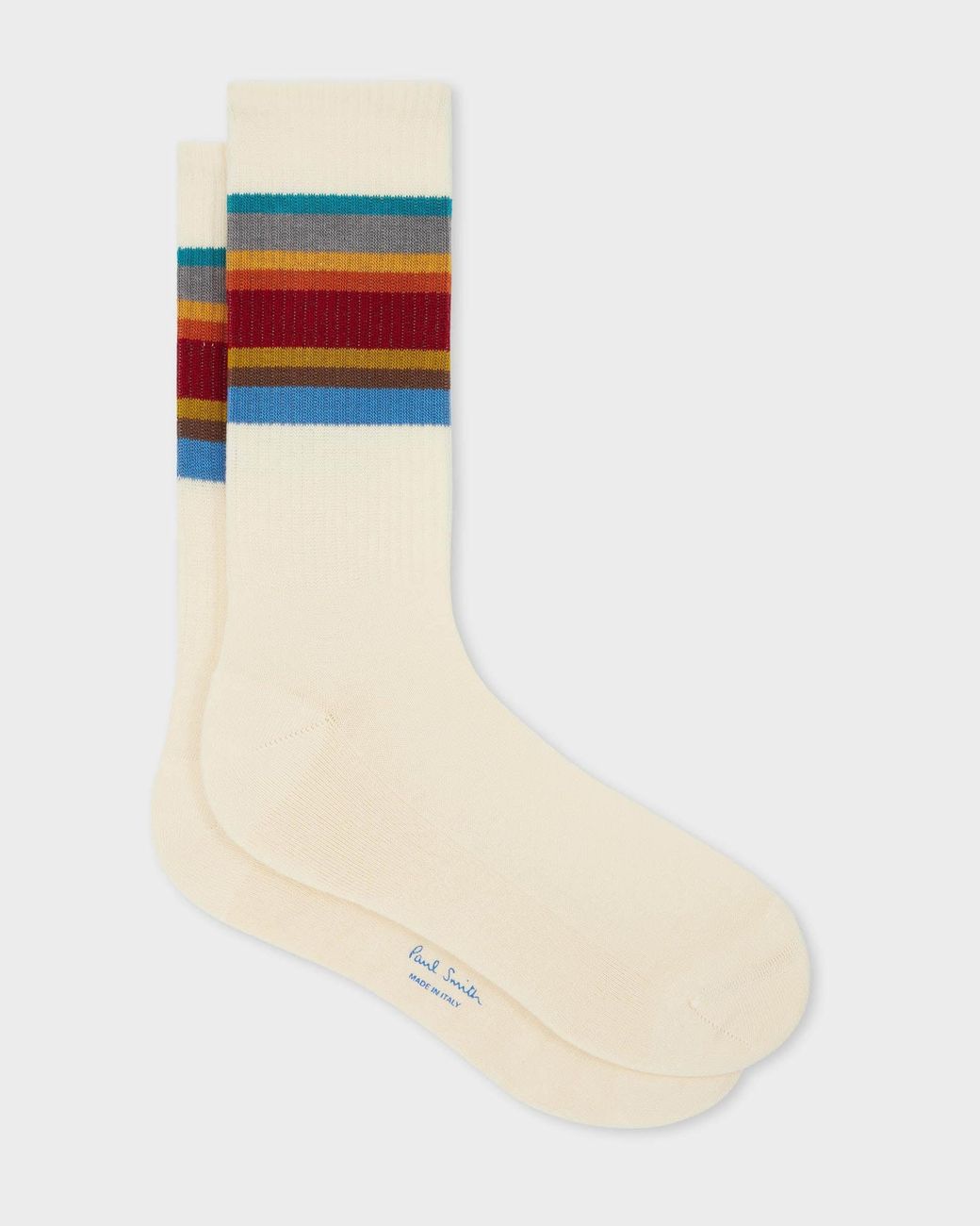 Paul Smith White Signature Stripe Sport Socks for men