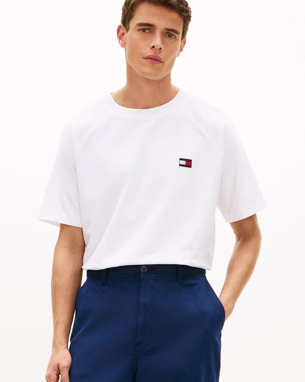 Tommy Hilfiger White Tommy Flag Elevated T-Shirt for men
