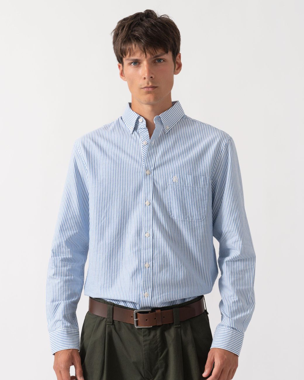 Joules Blue Classic Fit Stripe Oxford Shirt for men