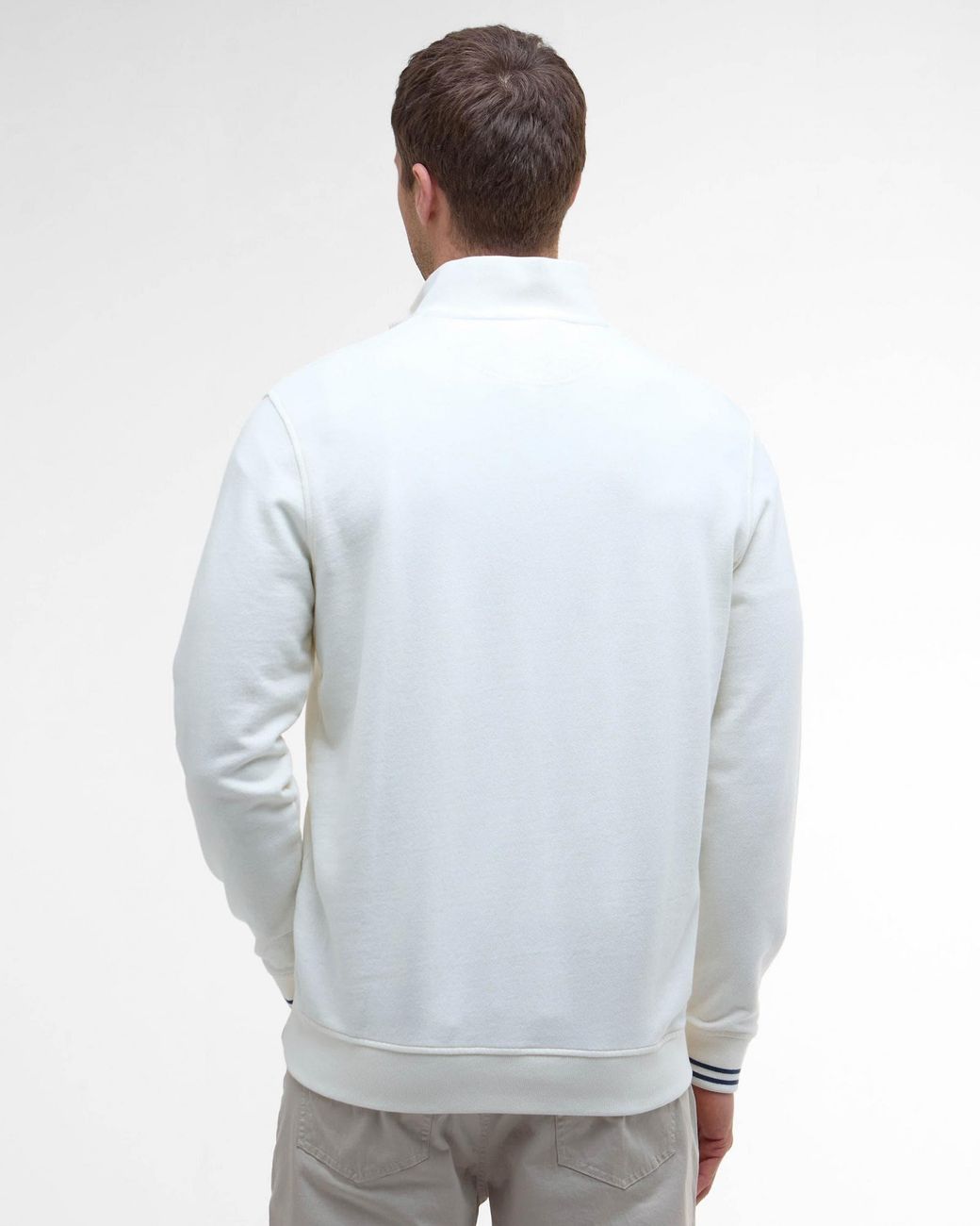 Barbour White Rosford Half Zip Sweatshirt for men