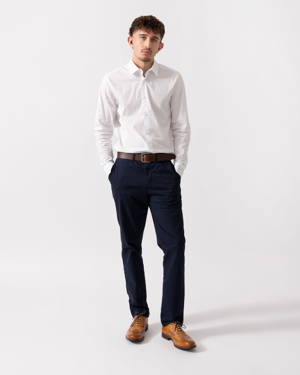 Ted Baker White Baxters Long Sleeve Slim Stretch Shirt for men