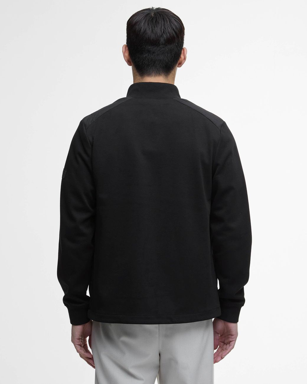Barbour Black Ethan Funnel Neck Quilted Sweat for men