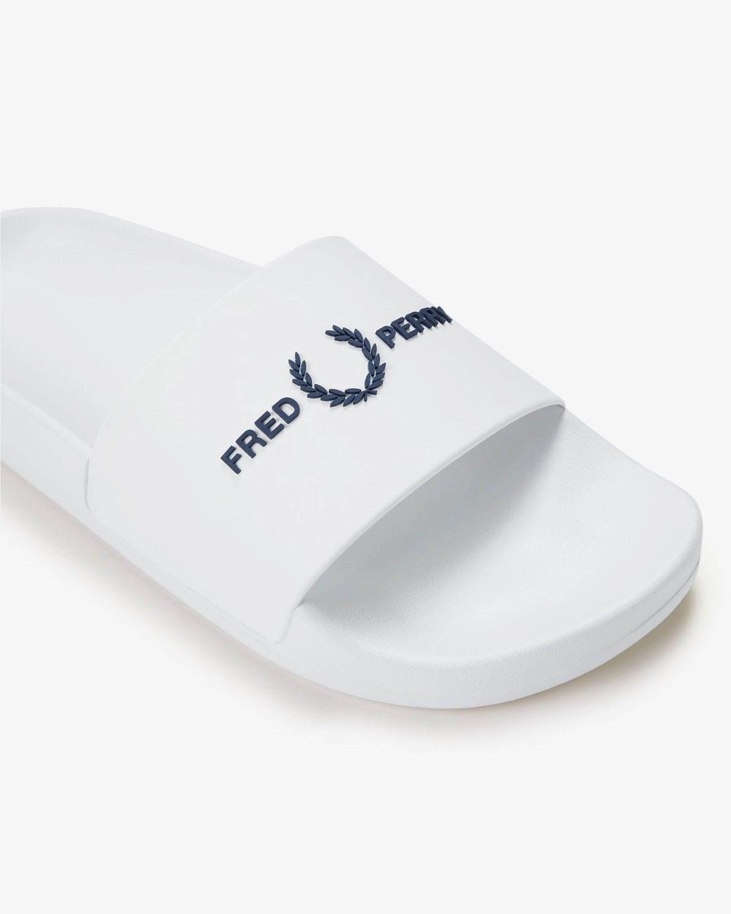 Fred Perry White Branded Slider for men