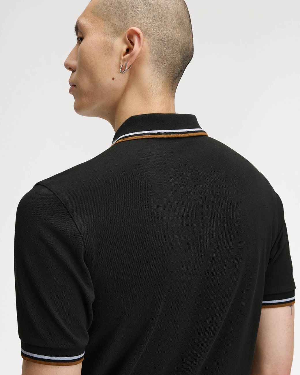 Fred Perry Black Twin Tipped Signature Polo Shirt for men