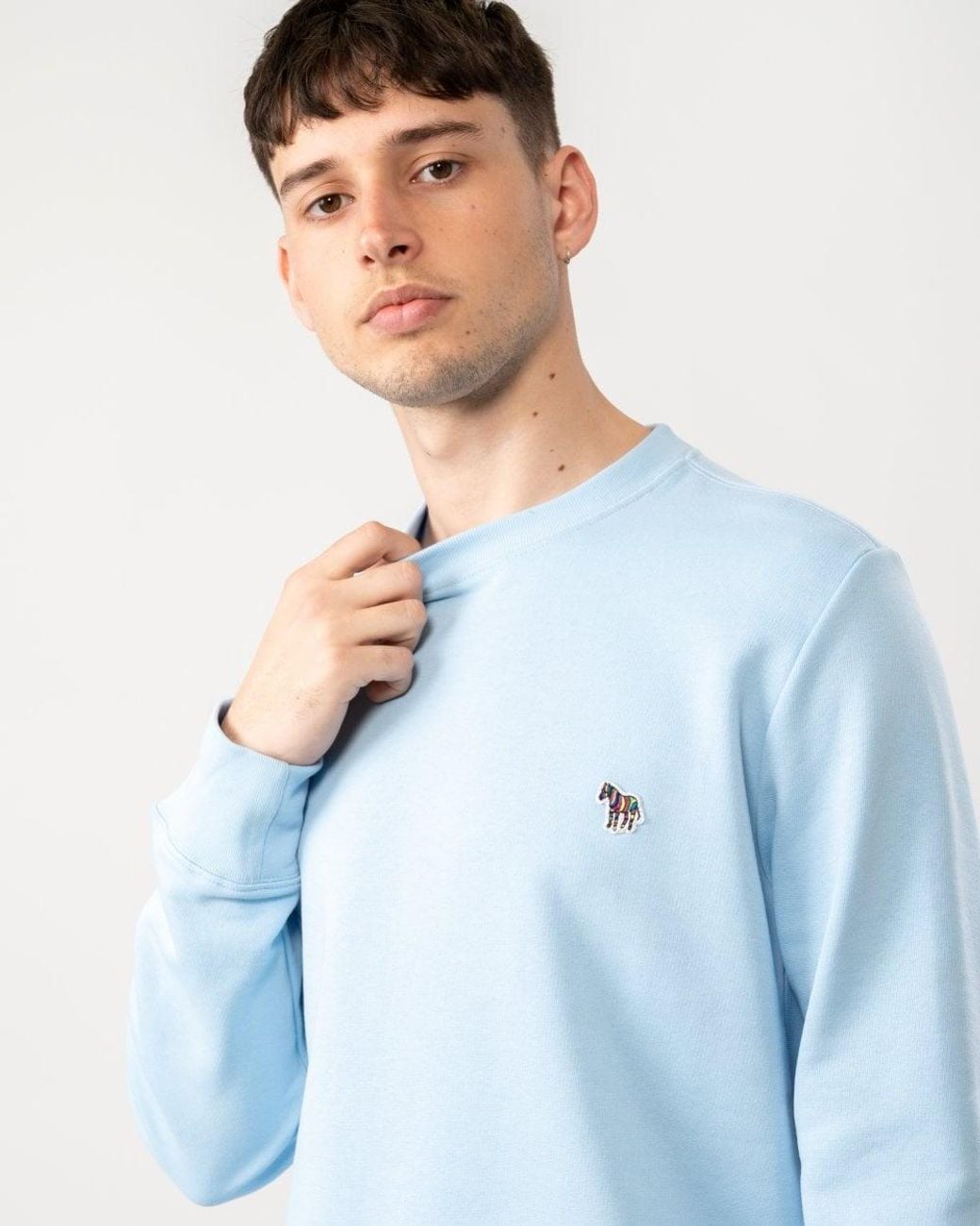 Paul Smith Blue Ps Regular Fit Sports Stripe Zebra Sweatshirt Colour: 41E for men