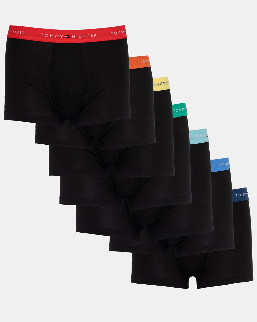 Tommy Hilfiger Black 7-Pack Logo Waistband Trunks for men