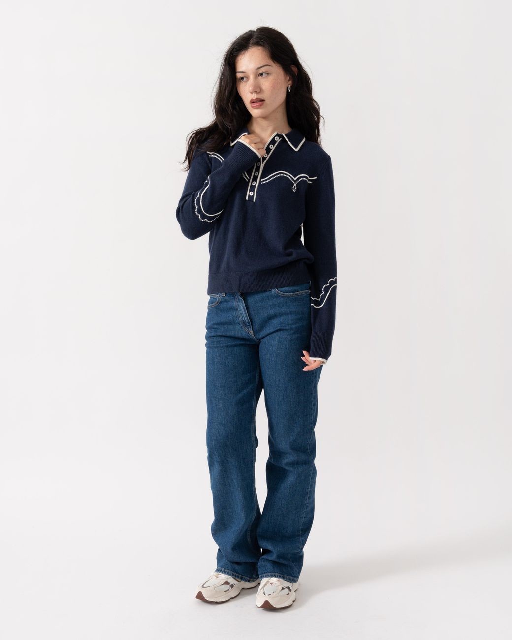 Joules Blue Western Collared Jumper