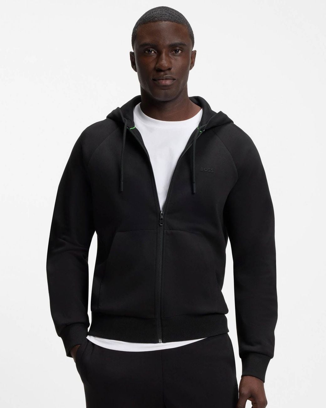 Boss Blue Saggy Zip Hoodie for men