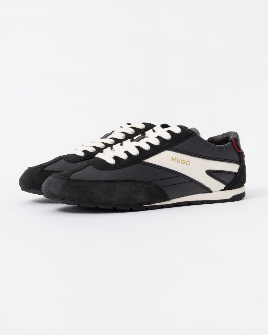 HUGO Black Lytton Suede-Panelled Trainers With A Retro Silhouette for men