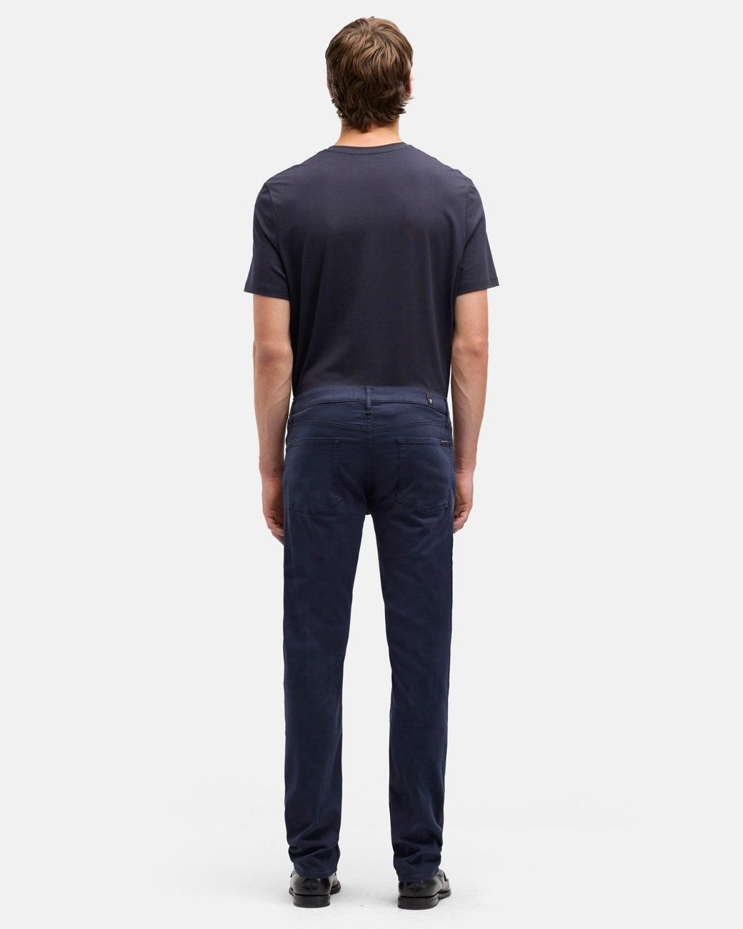 7 For All Mankind Blue Slimmy Slim Fit Luxe Performance Plus Stretch Sateen Jeans for men