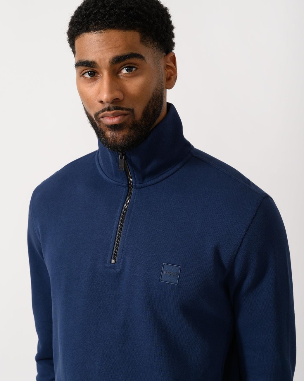 Boss Blue Zetrust 1/4 Zip Sweatshirt for men
