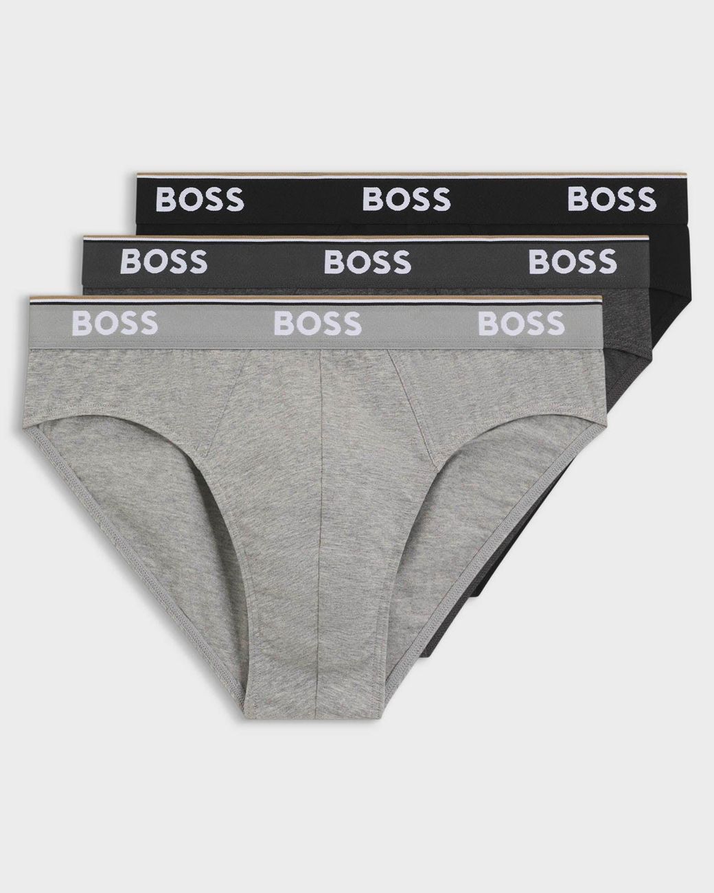 Boss Gray 3 Pack Power Briefs for men