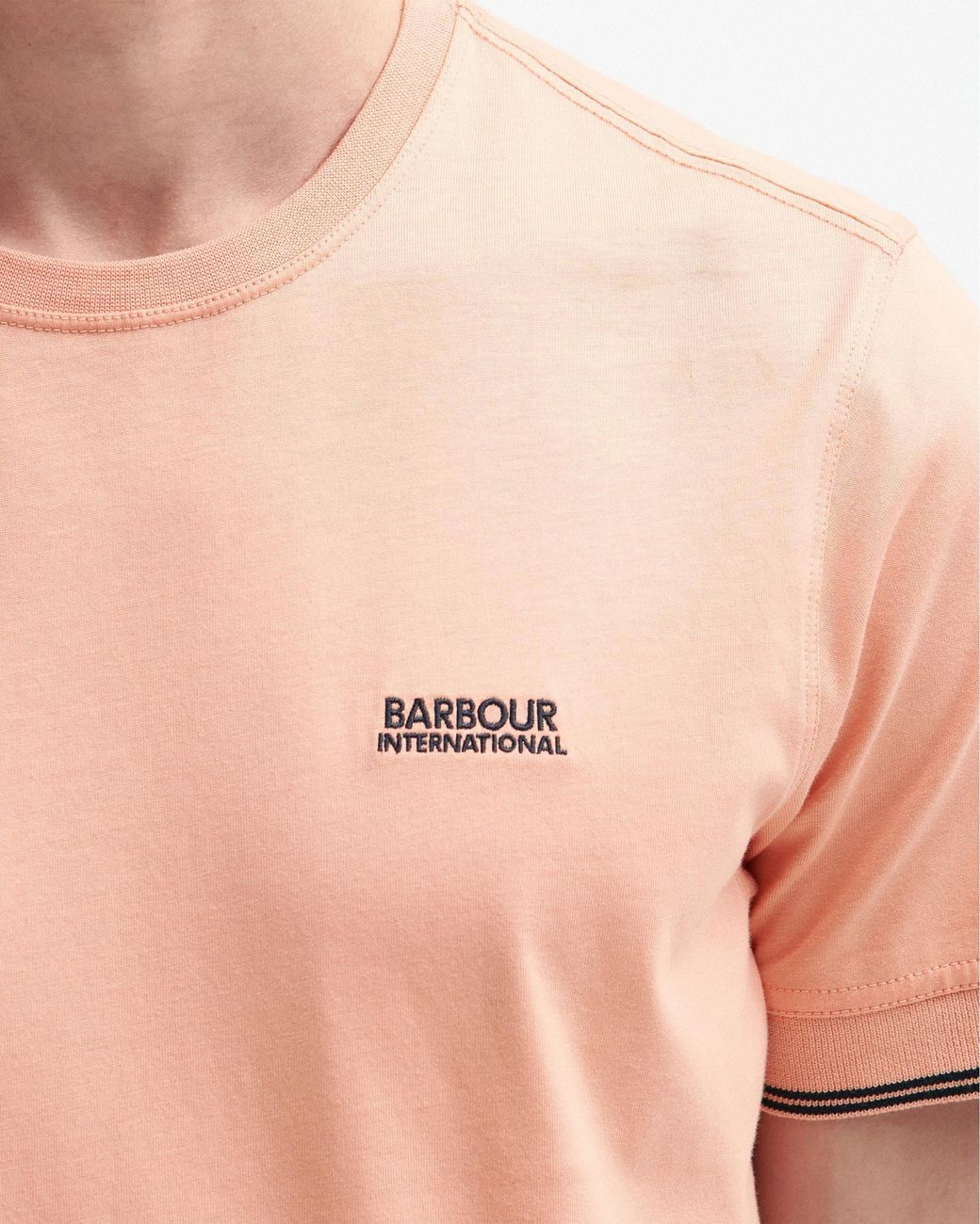 Barbour Pink Philip Tipped Cuff Tailored T-Shirt for men
