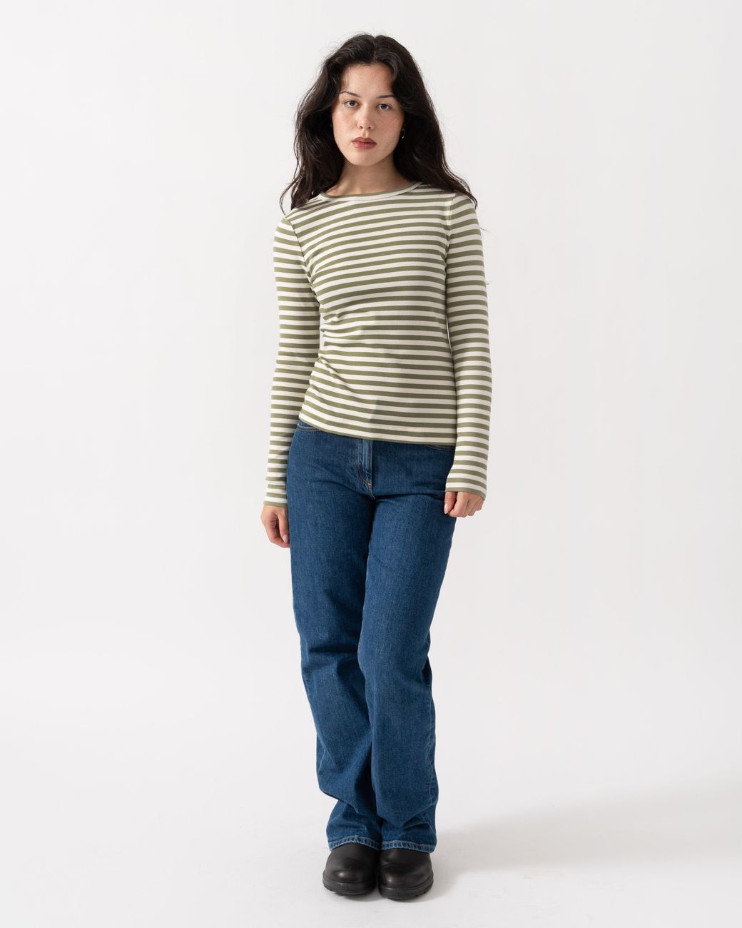 Joules Metallic Sophie Long Sleeve Ribbed Fitted T-Shirt