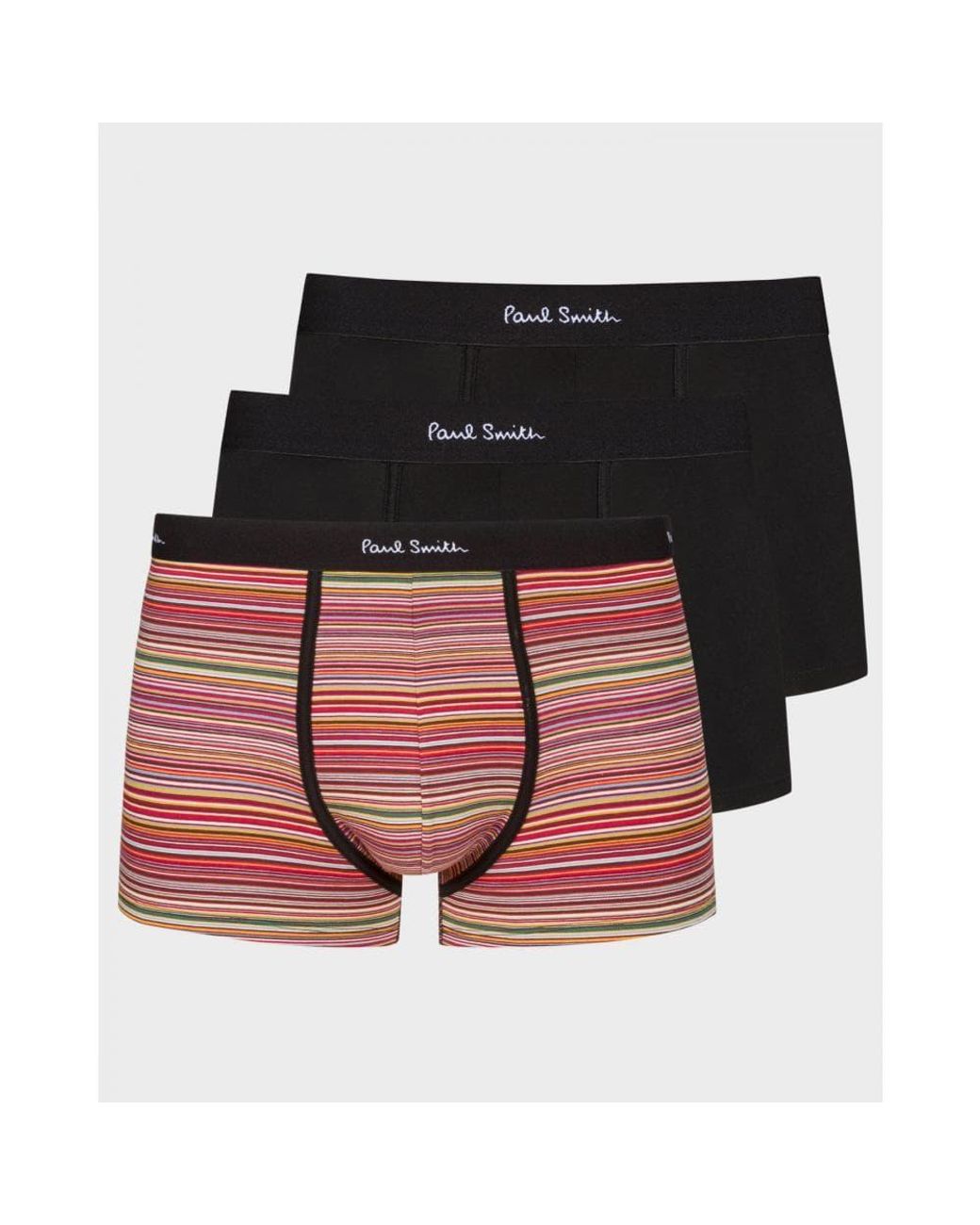 Paul Smith Multicolor Organic-Cotton/Mixed Stripe Boxer Briefs Three Pack Size: L for men