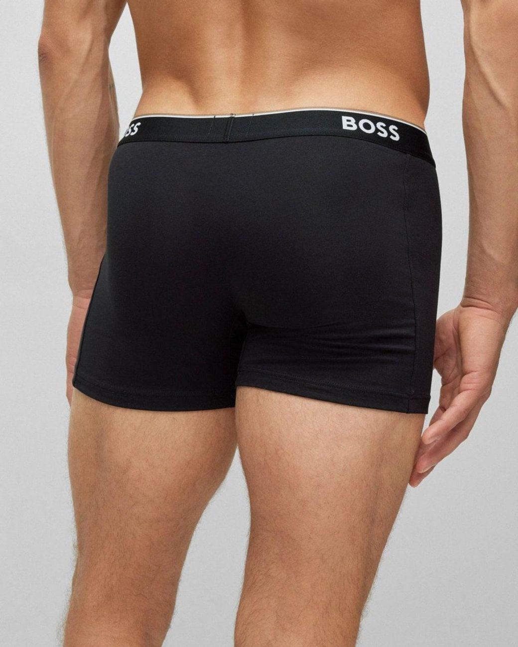 Boss Black Power Three Pack Stretch Cotton Boxer Briefs With Logos Nos for men