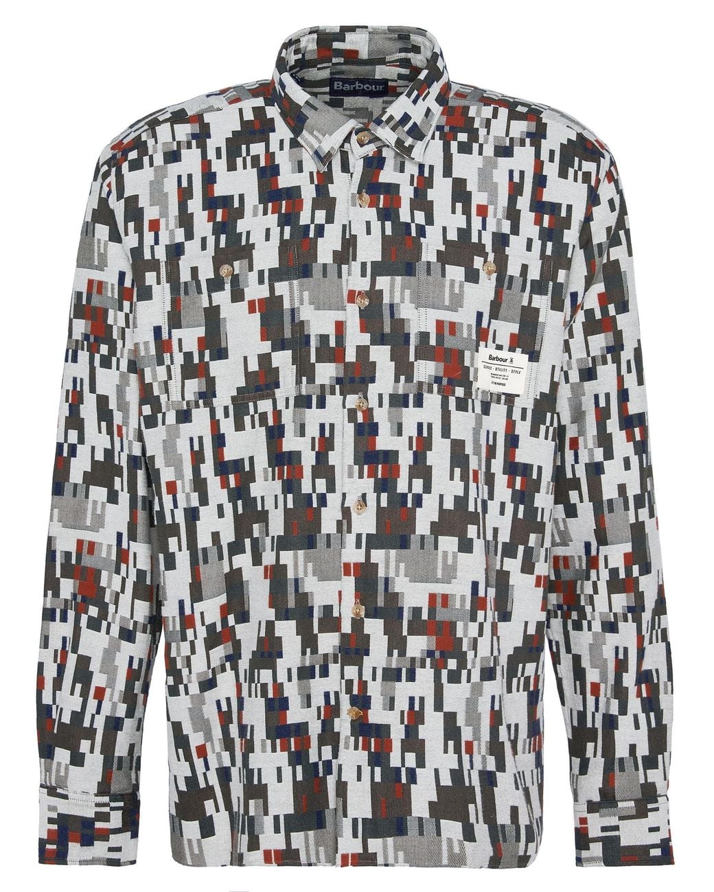 Barbour Metallic Coalbrook Relaxed Long Sleeve Jacquard Shirt Size: L for men