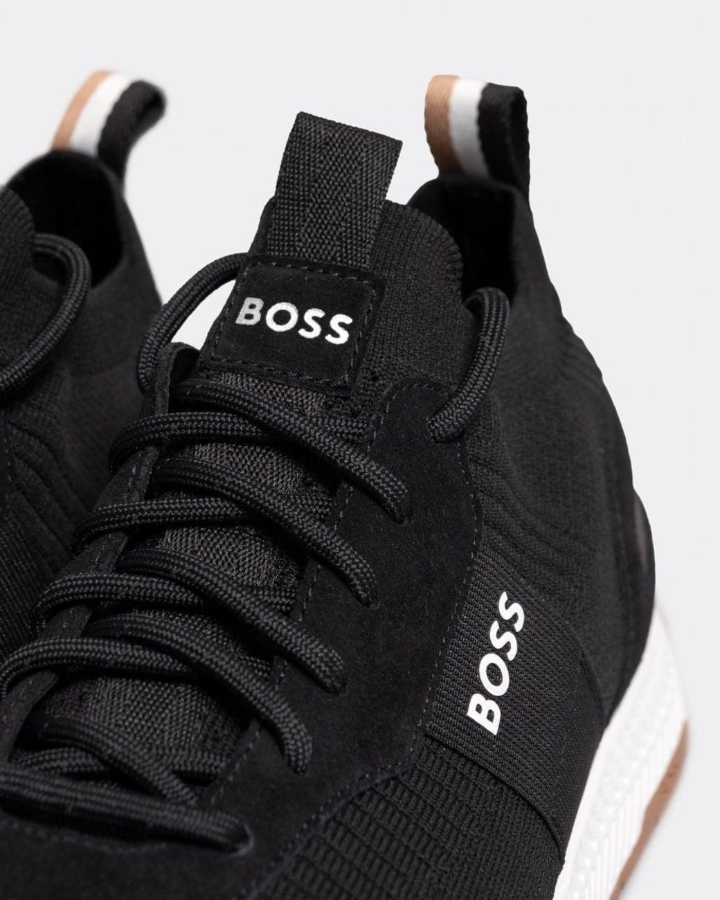 Boss Black Titanium_Runn Structured-Knit Sock Trainers With Branding Nos for men