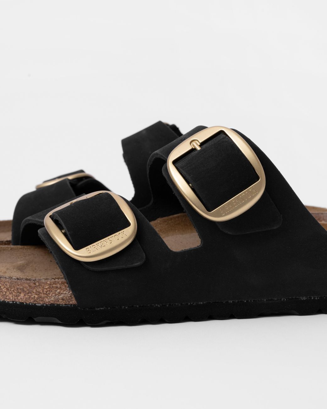 Birkenstock Black Arizona Big Buckle Nubuck Sandals