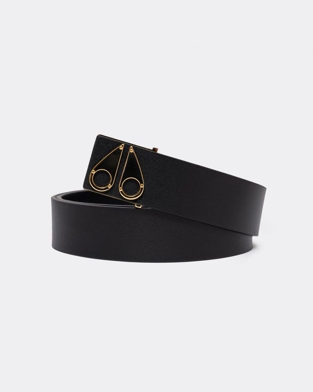 Moose Knuckles Black Logo Icon Belt for men
