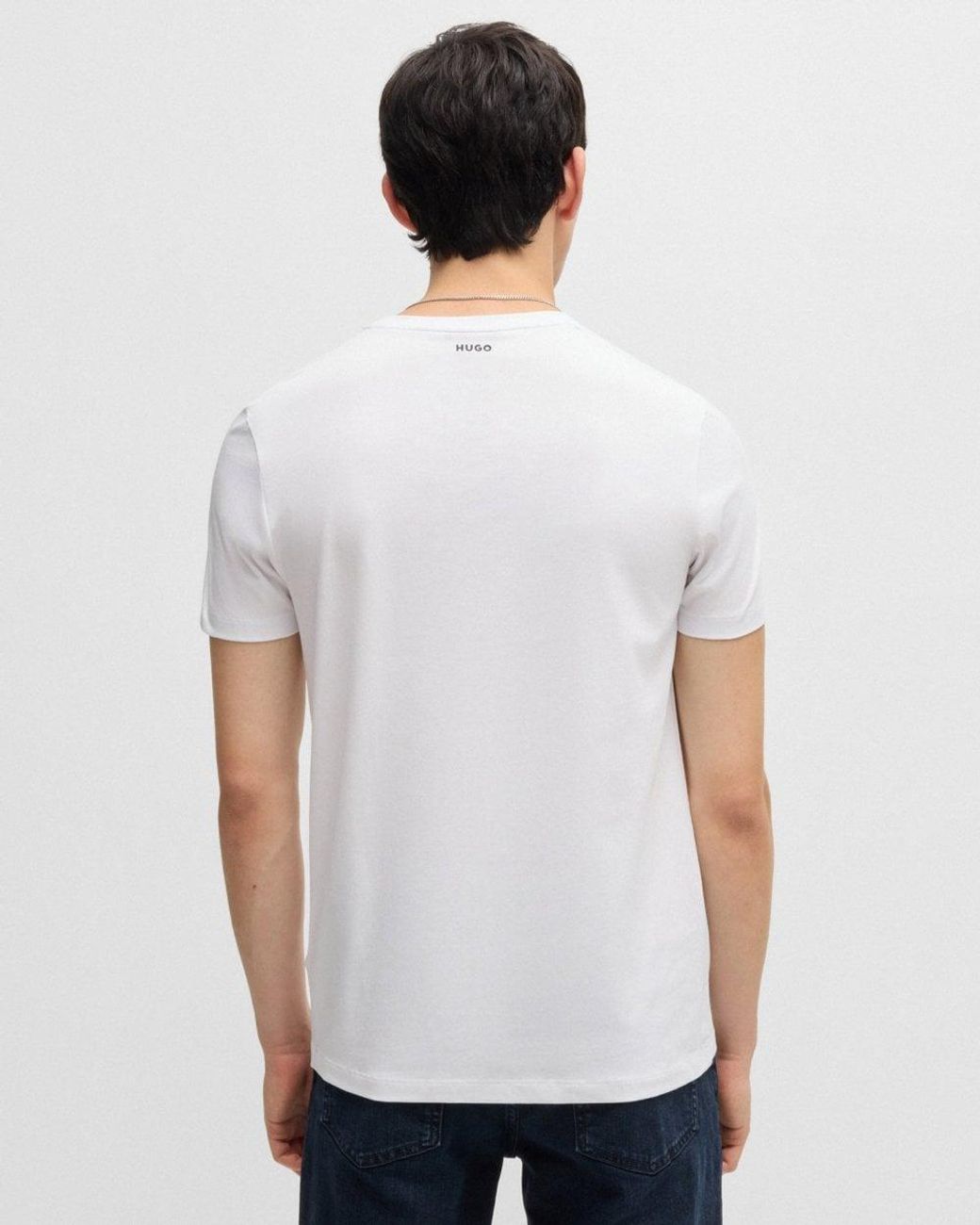 HUGO White Round Two-Pack Of Slim-Fit T-Shirts for men