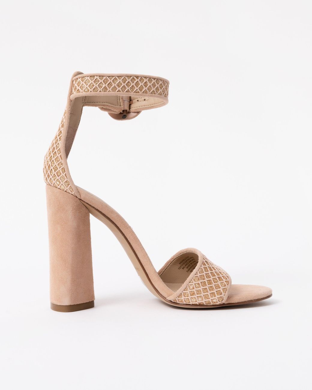 Kendall + Kylie Natural Giselle Suede Ankle Strap Heels