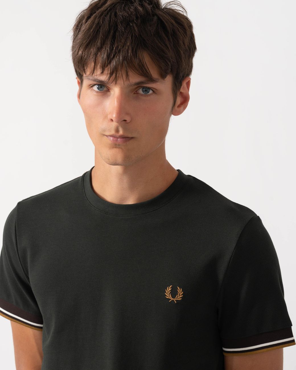 Fred Perry Black Twin Tipped Cuff T-Shirt for men