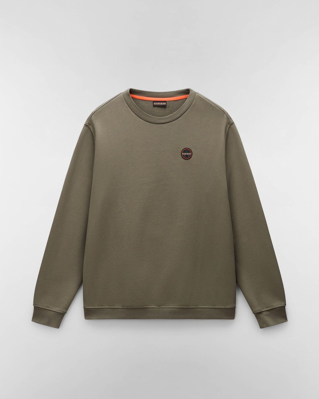 Napapijri Gray Badge Crew Neck Sweatshirt for men