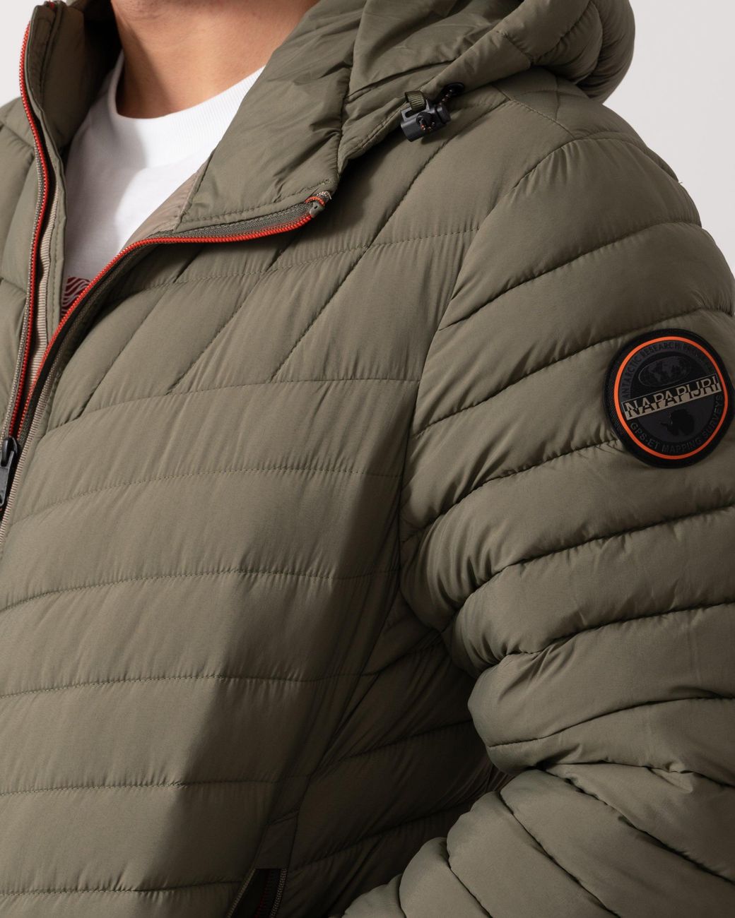 Napapijri Green A-Lapaz Hooded Puffer Jacket for men