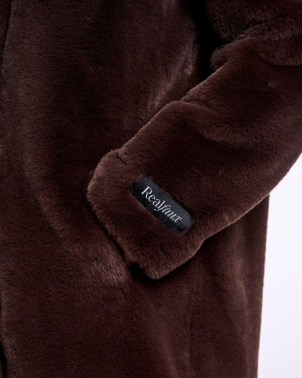 Rino & Pelle Brown Nonna Single Breasted Faux Fur Coat