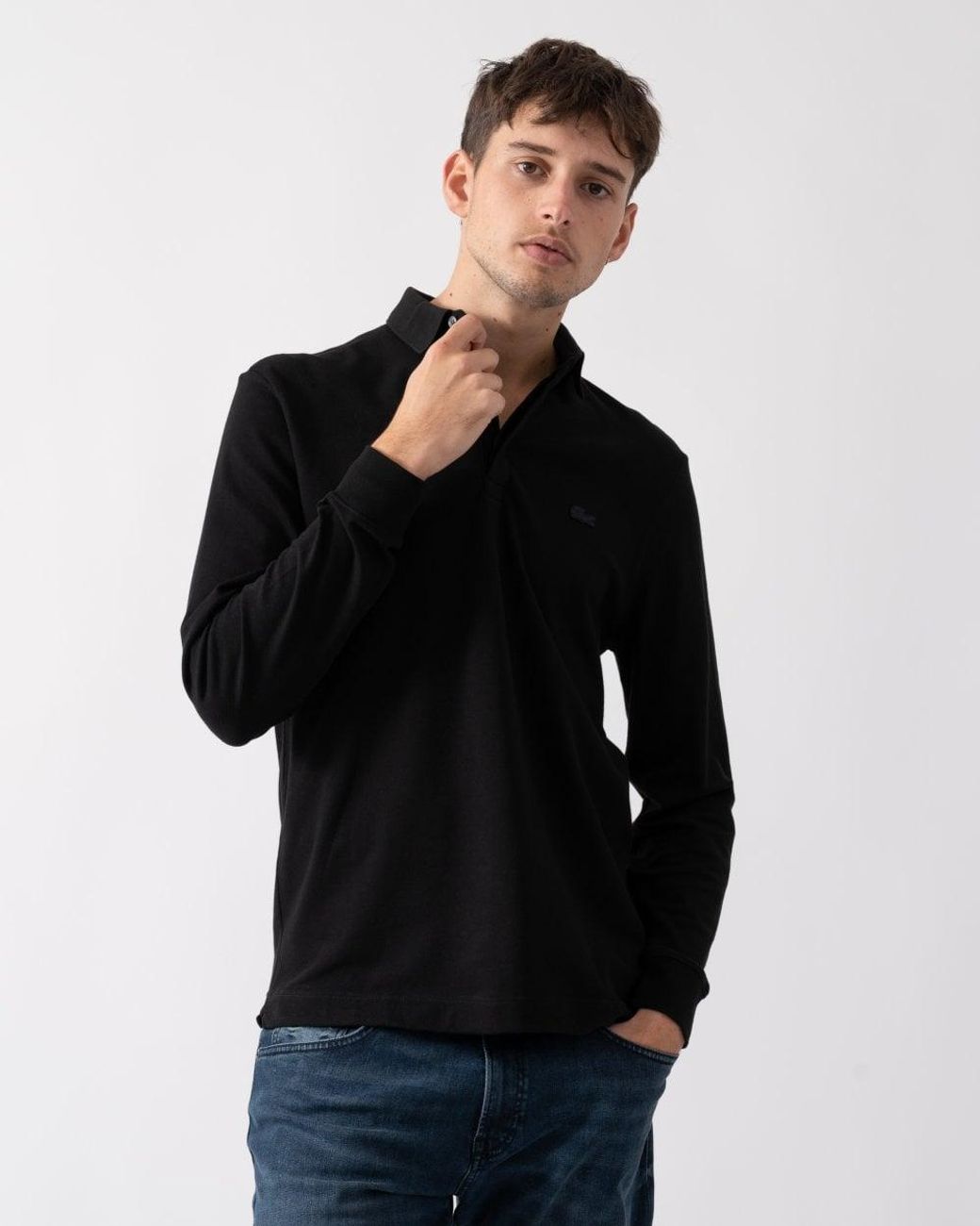 Lacoste Black Long Sleeve Polo Ph2481-00 031, Size: L for men