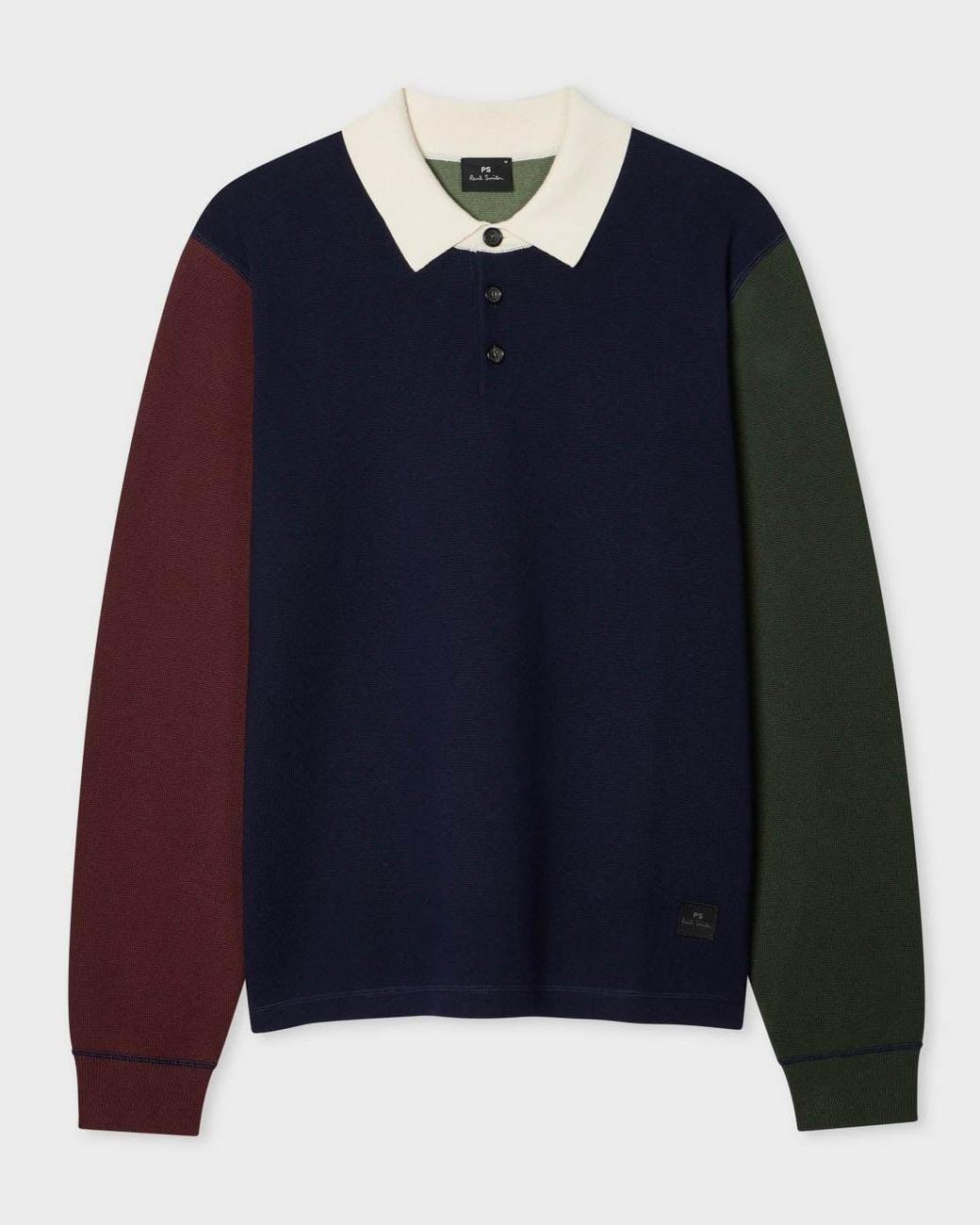 Paul Smith Blue Ps Long Sleeve Colour Block Polo Sweater for men