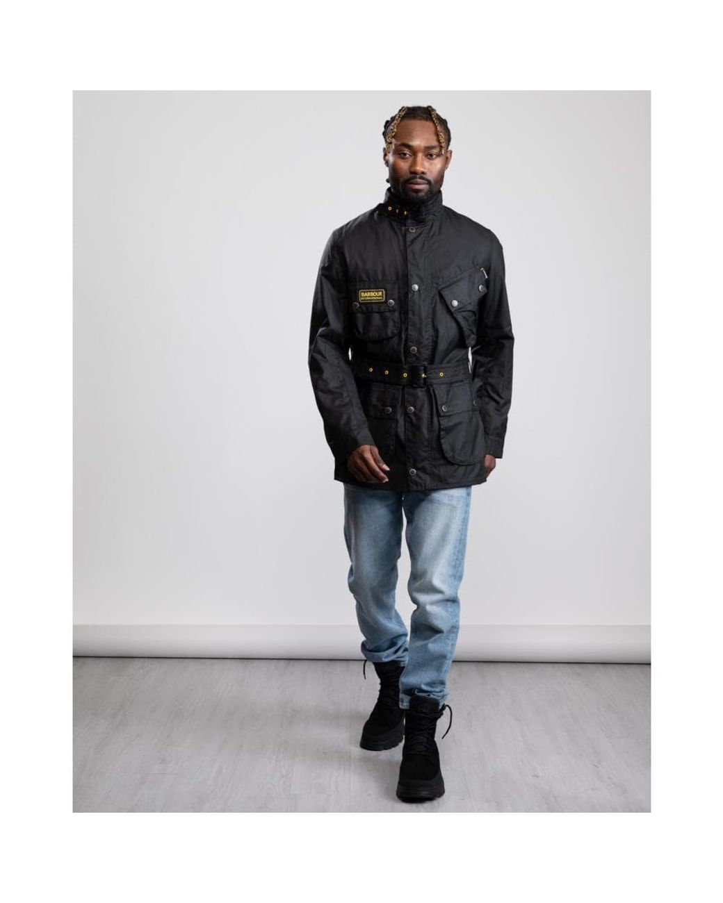 Barbour Cotton Slim International Wax Jacket in Black/Black (Black) for Men  - Save 59% | Lyst