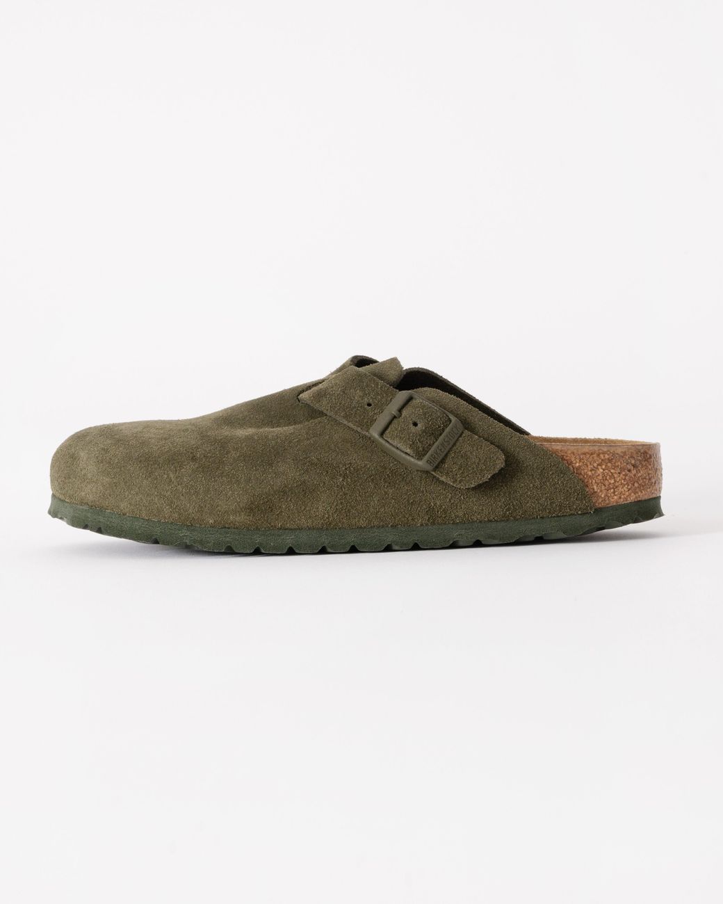 Birkenstock Green Boston Suede Leather Clogs