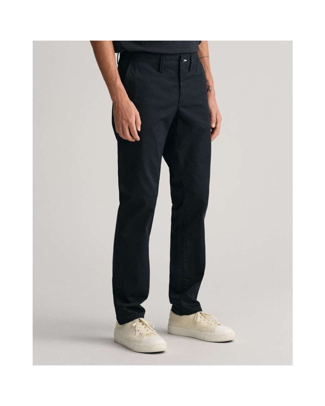 Gant Black Slim Fit Twill Chinos for men