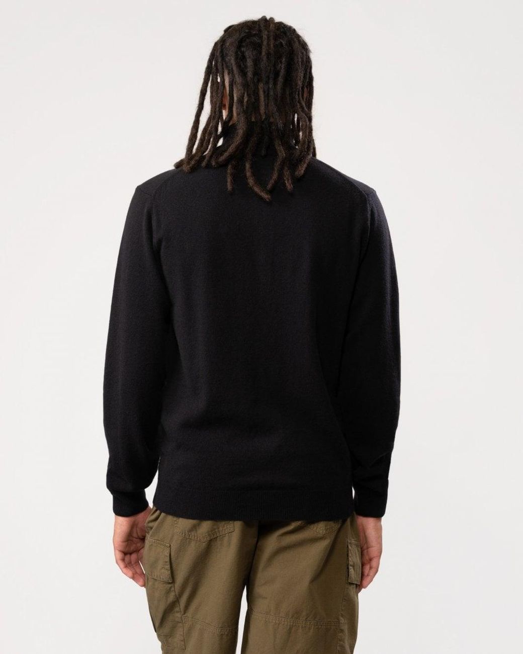 Gant Black Superfine Lambswool Half Zip Cardigan for men
