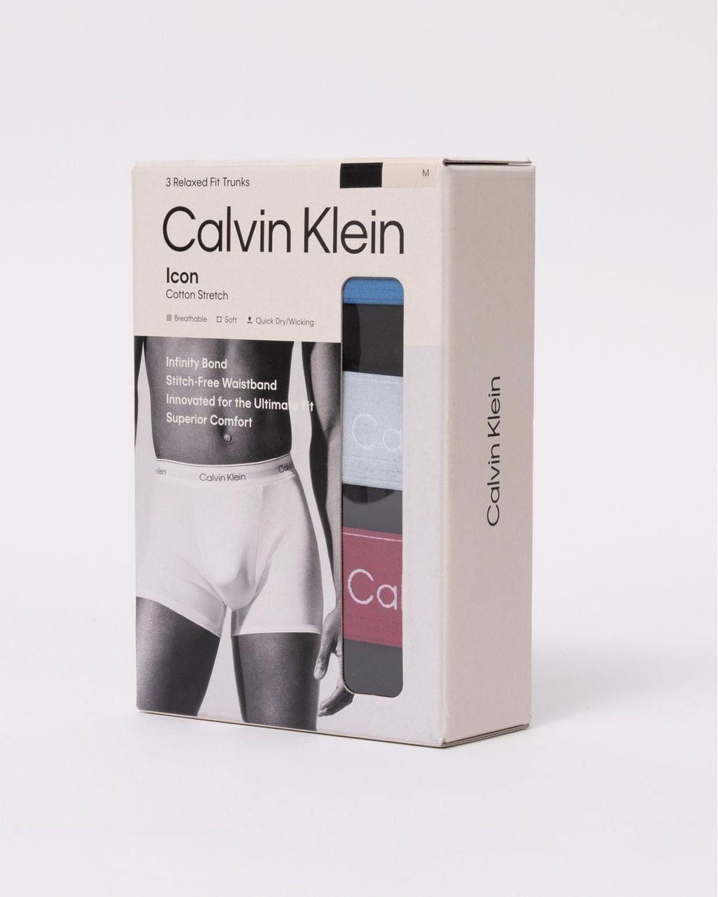 Calvin Klein Black 3 Pack Icon Cotton Stretch Relaxed Fit Trunks for men