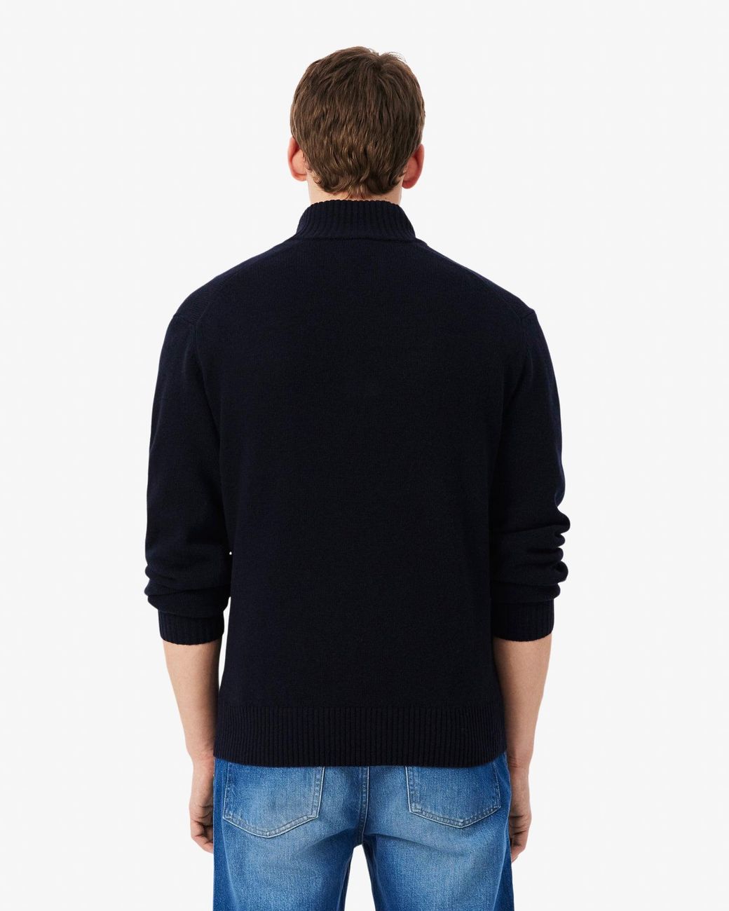 Lacoste Black Half-Zip Merino Sweatshirt for men