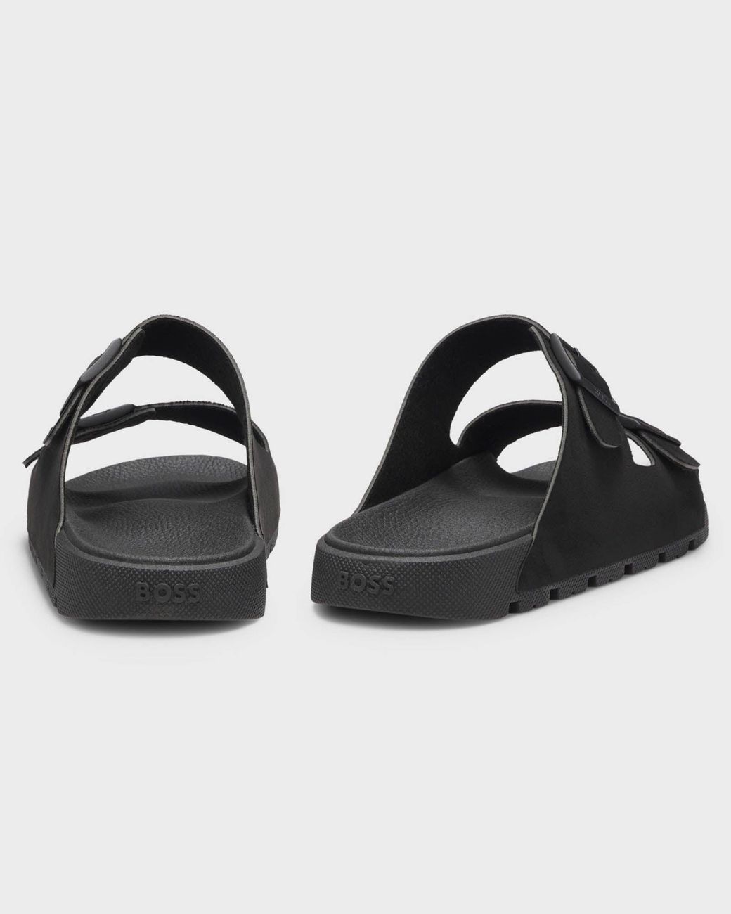 Boss Black Surfley Twin-Strap Slides With Branded Buckles for men