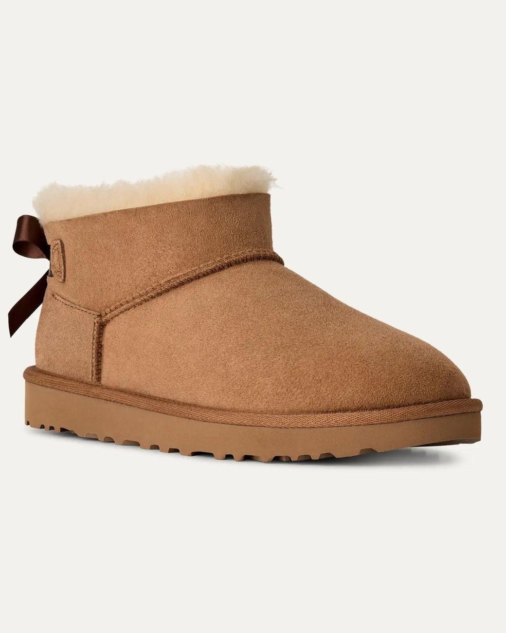 Ugg Brown Ultra Mini Bailey Bow Boots
