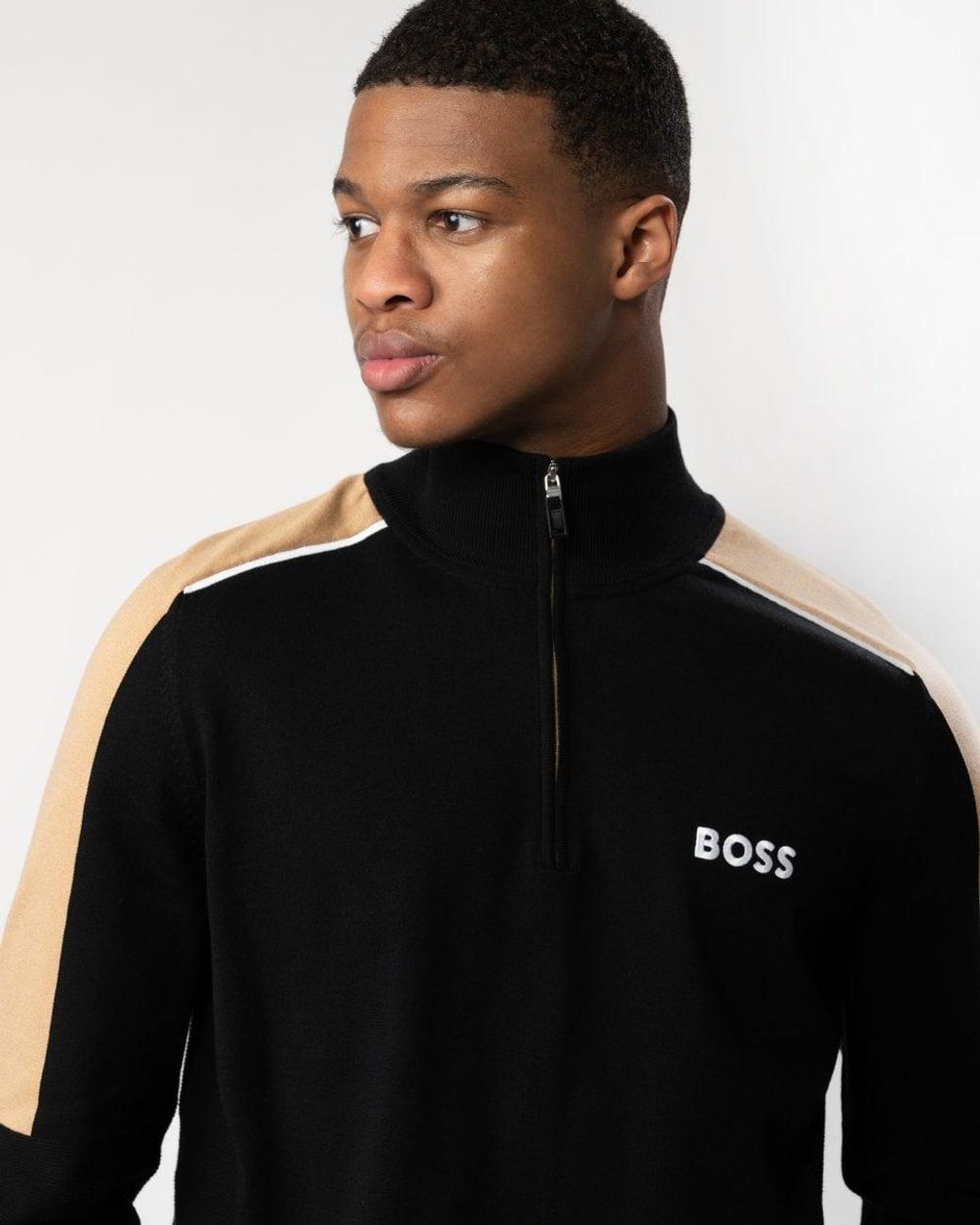 BOSS Zelchior x Funnel Neck Jumper in Black for Men Lyst UK