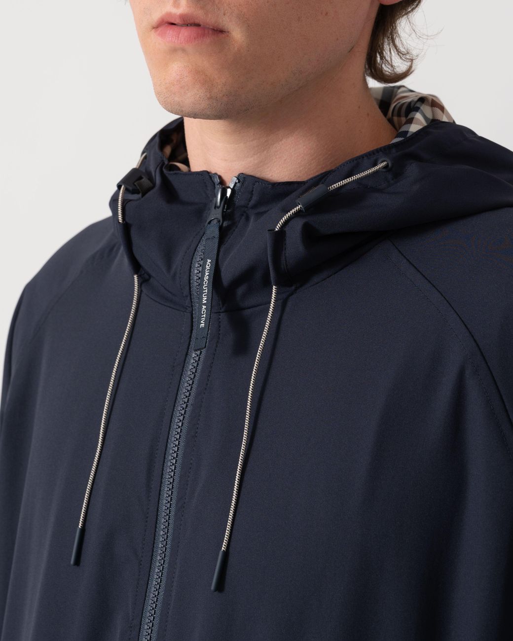 Aquascutum Blue Shell Sp Hooded Jacket for men
