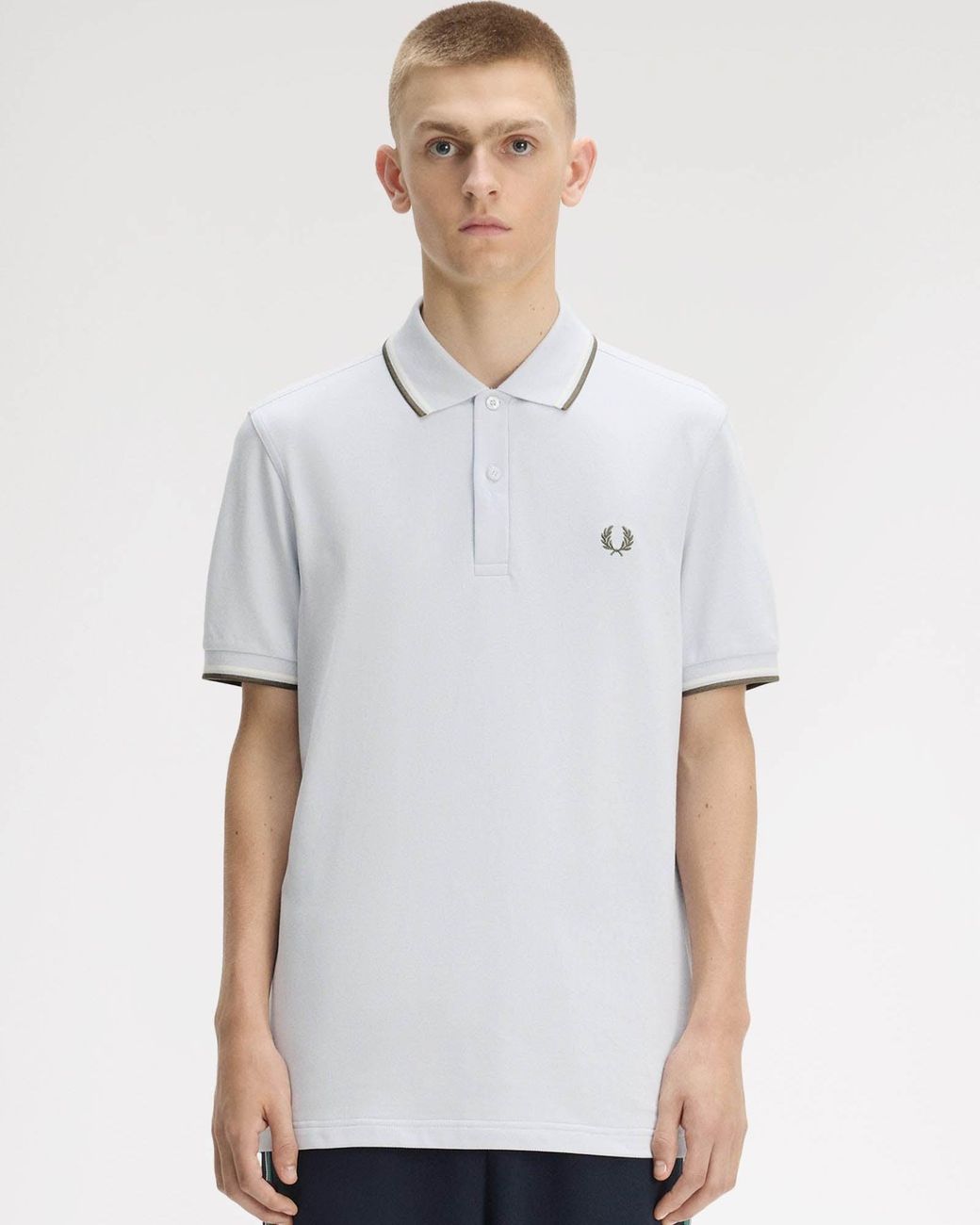 Fred Perry White Twin Tipped Signature Polo Shirt for men