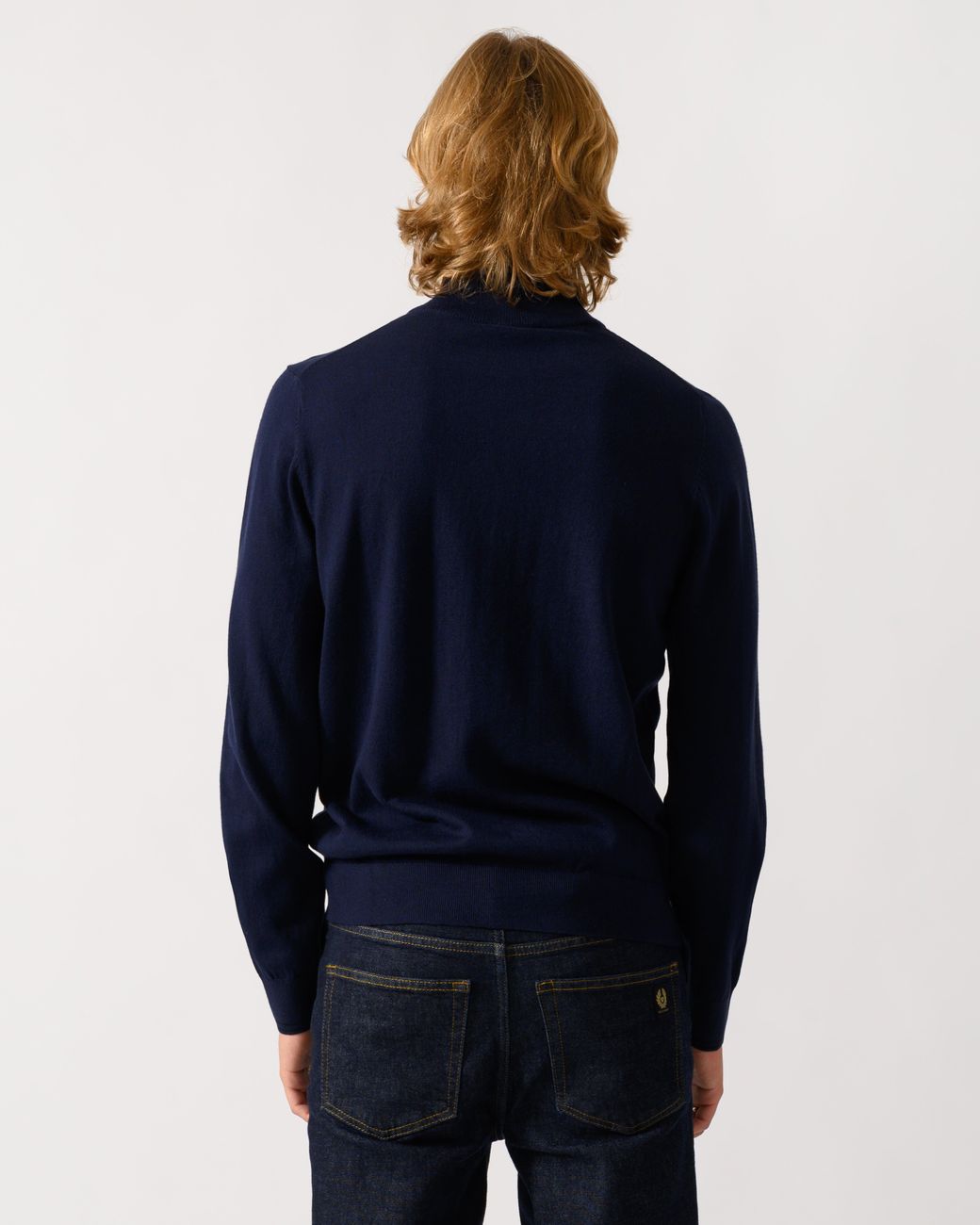Paul Smith Blue Ps 1/4 Zip Zebra Badge Sweater for men