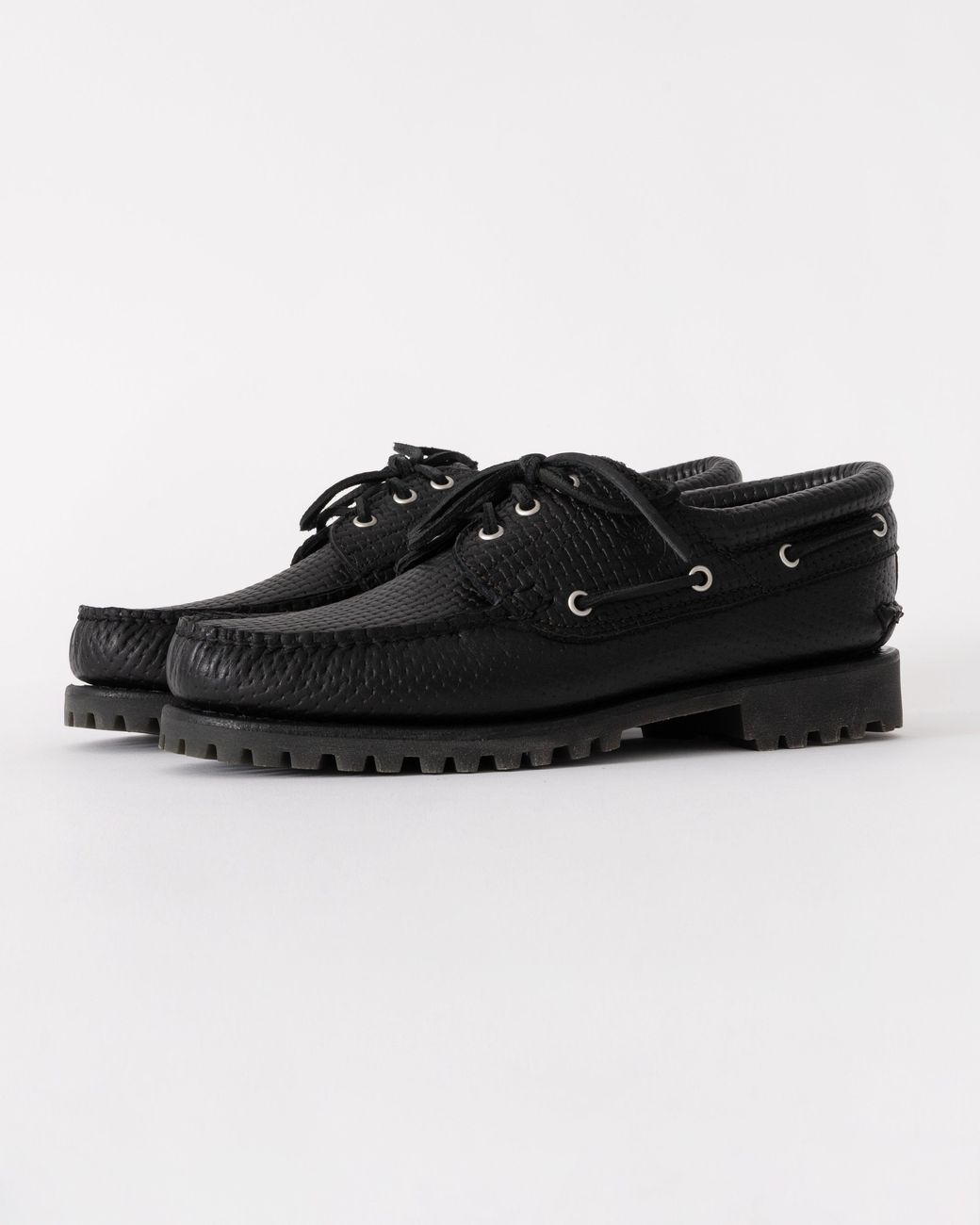 Timberland Black Authentic Full Grain Leather Boat Shoe for men