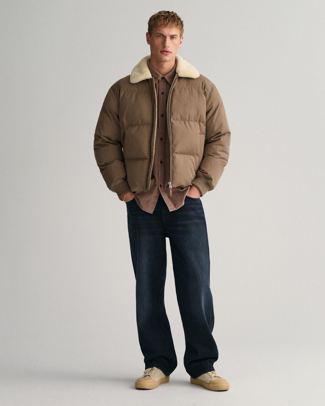 Flannel puffer jacket best sale