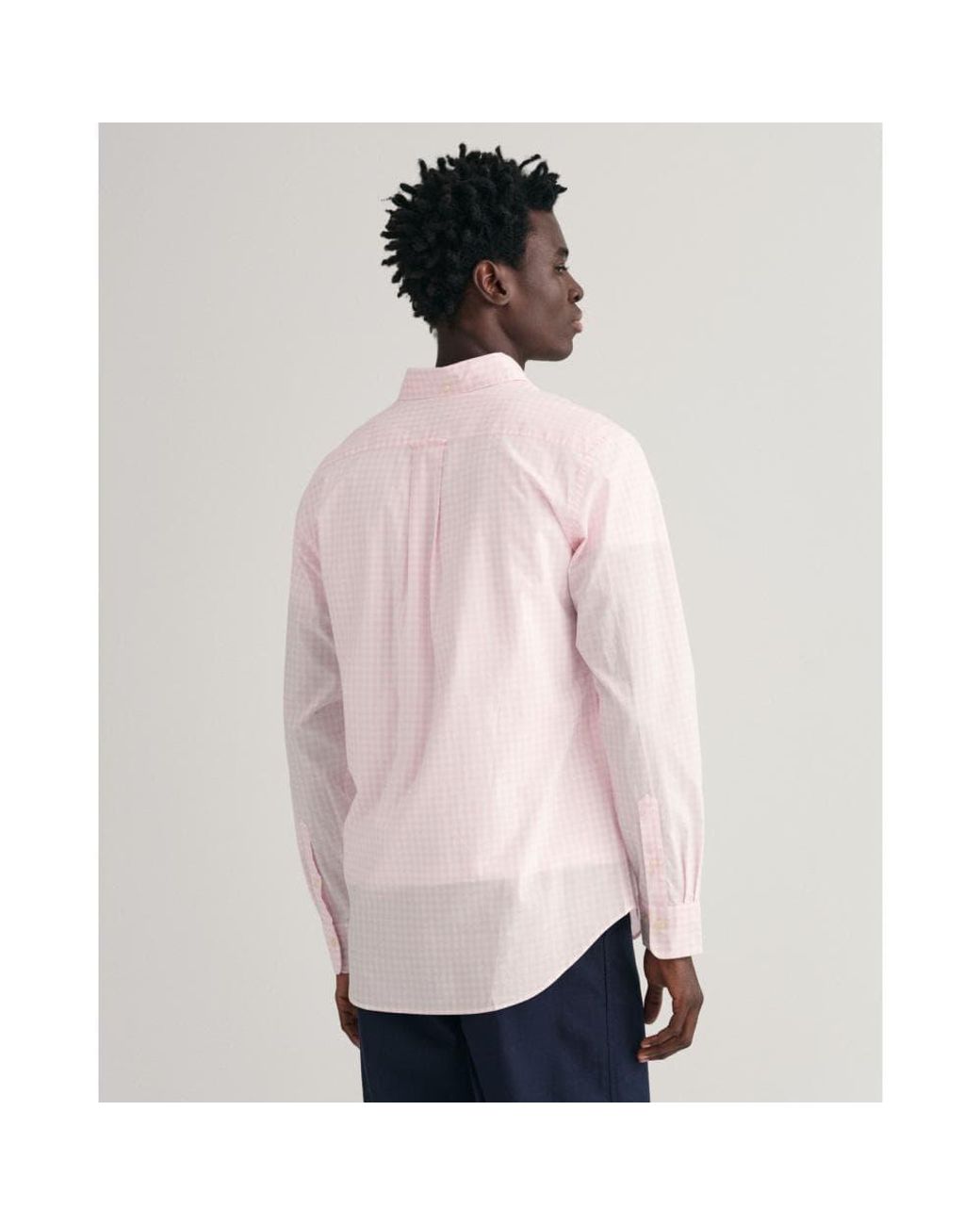 GANT Regular Fit Long Sleeve Poplin Gingham Shirt in Pink for Men | Lyst